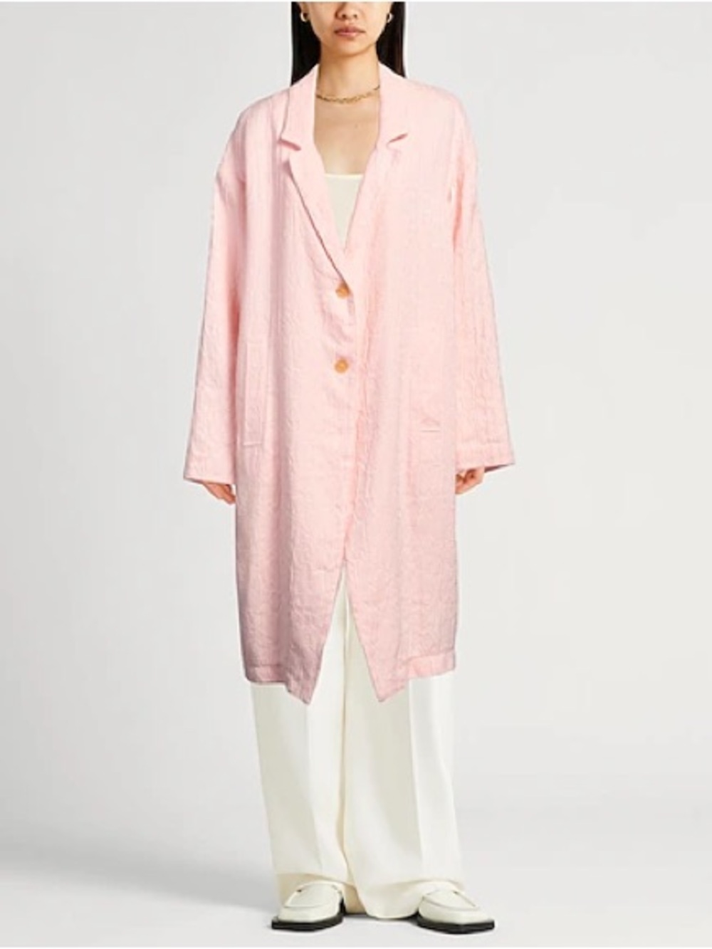 FORTE FORTE Baby Pink Embossed Duster